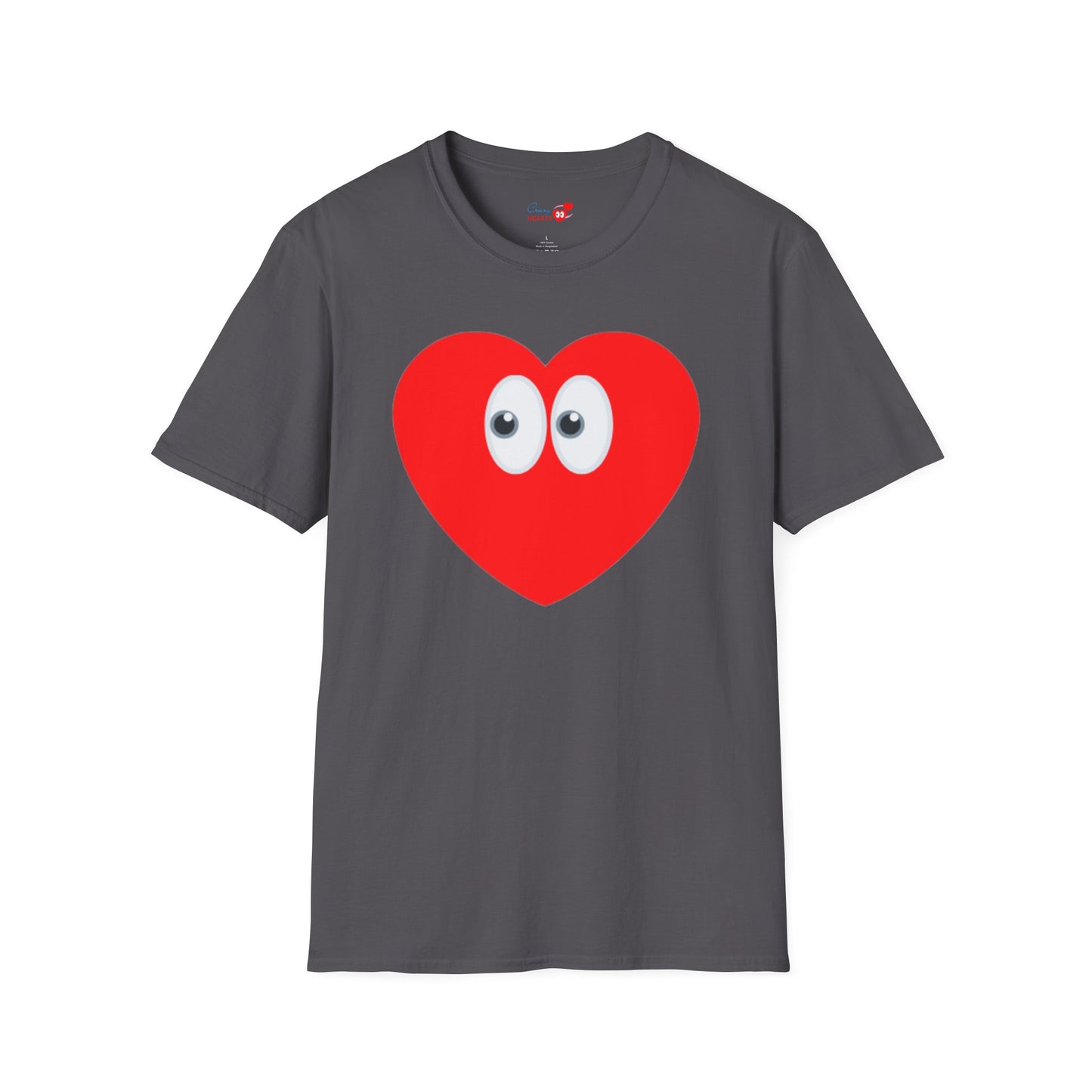 Heart Eyes T-Shirt — Cute Red Heart with Eyes Graphic Tee