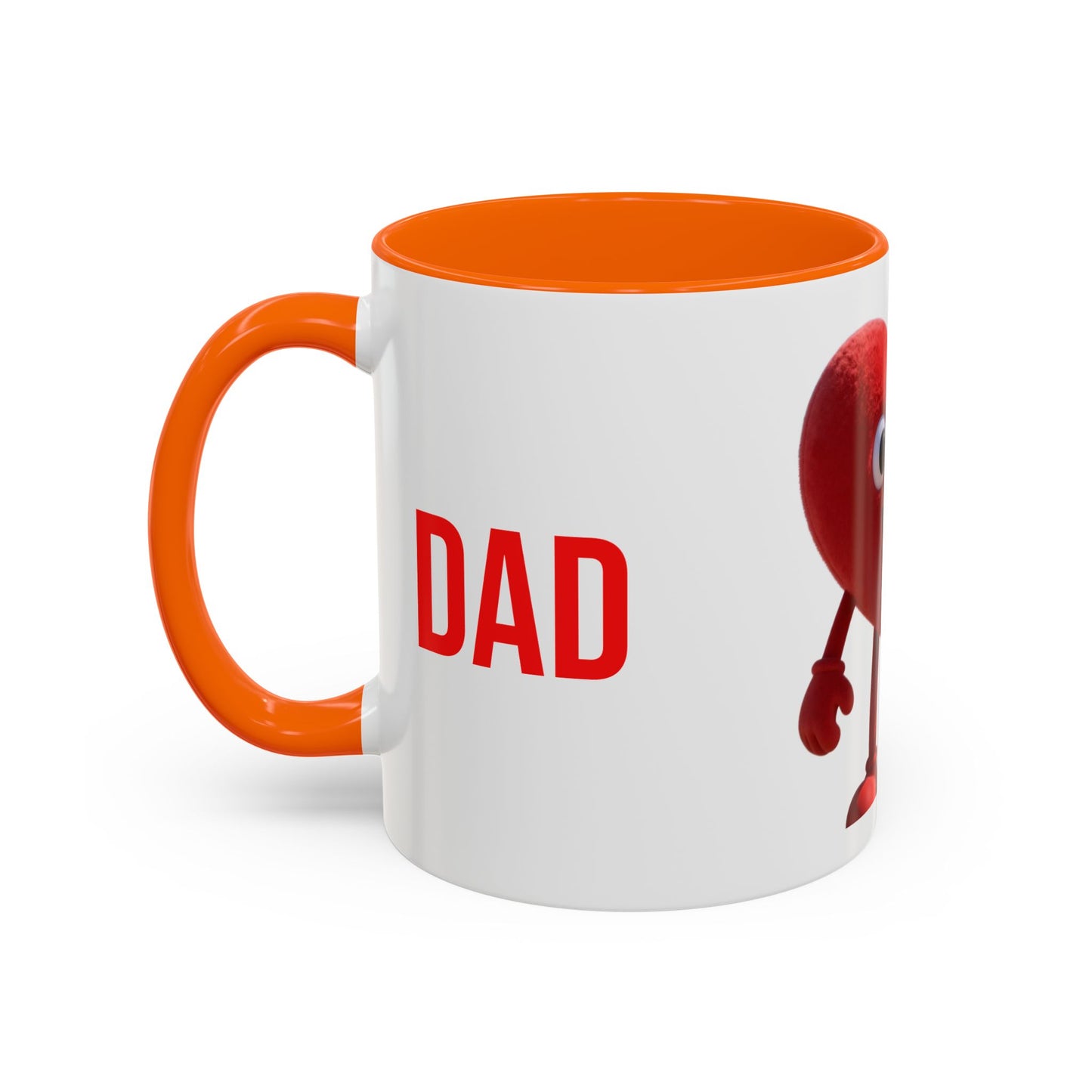 Dad Heart Character Accent Coffee Mug – Funny Valentine's Day Gift (11/15oz)
