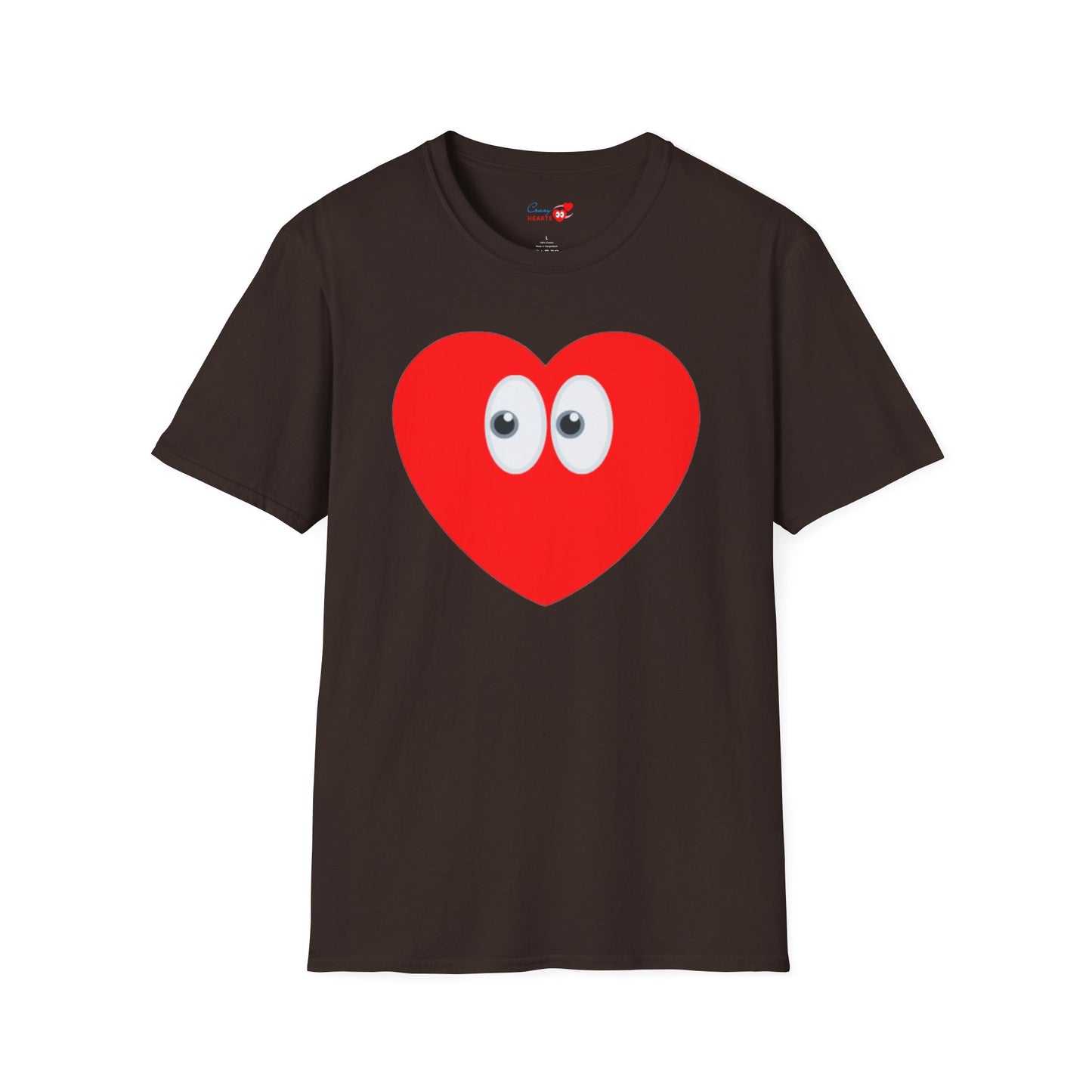 Heart Eyes T-Shirt — Cute Red Heart with Eyes Graphic Tee
