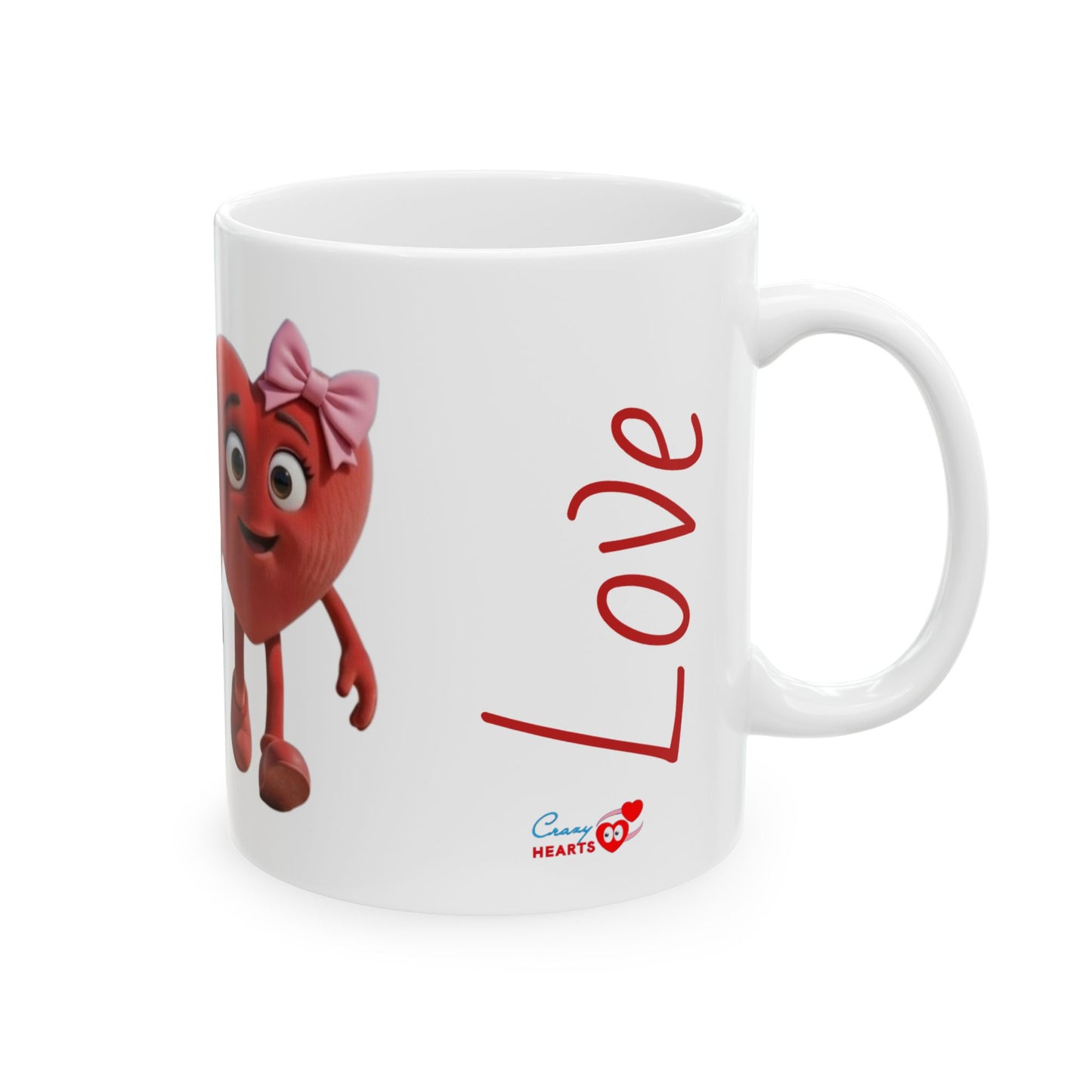 Heart Couple Ceramic Mug – Cute Holding Hearts Love Coffee Cup (11oz/15oz)