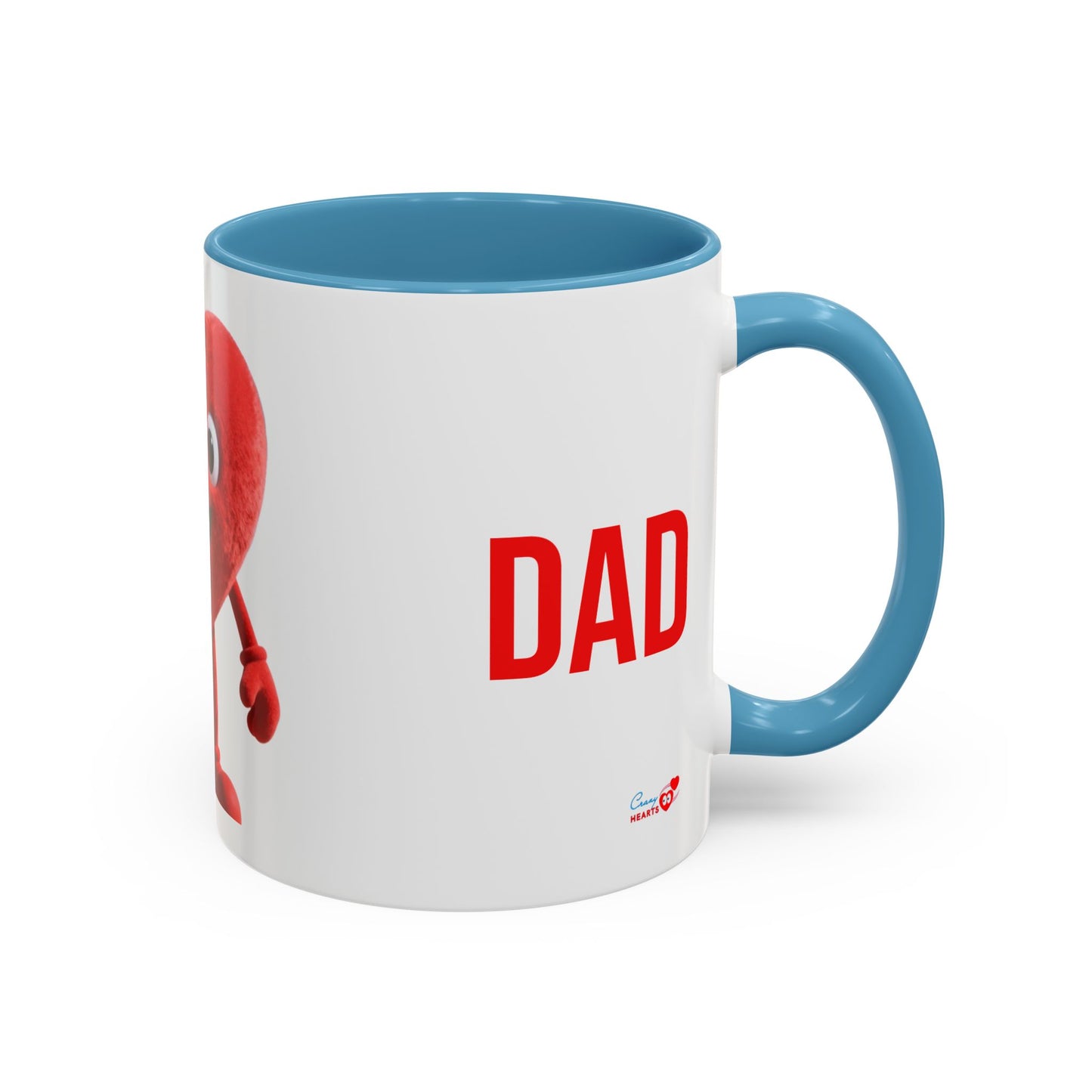 Dad Heart Character Accent Coffee Mug – Funny Valentine's Day Gift (11/15oz)