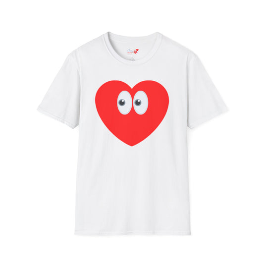 Heart Eyes T-Shirt — Cute Red Heart with Eyes Graphic Tee