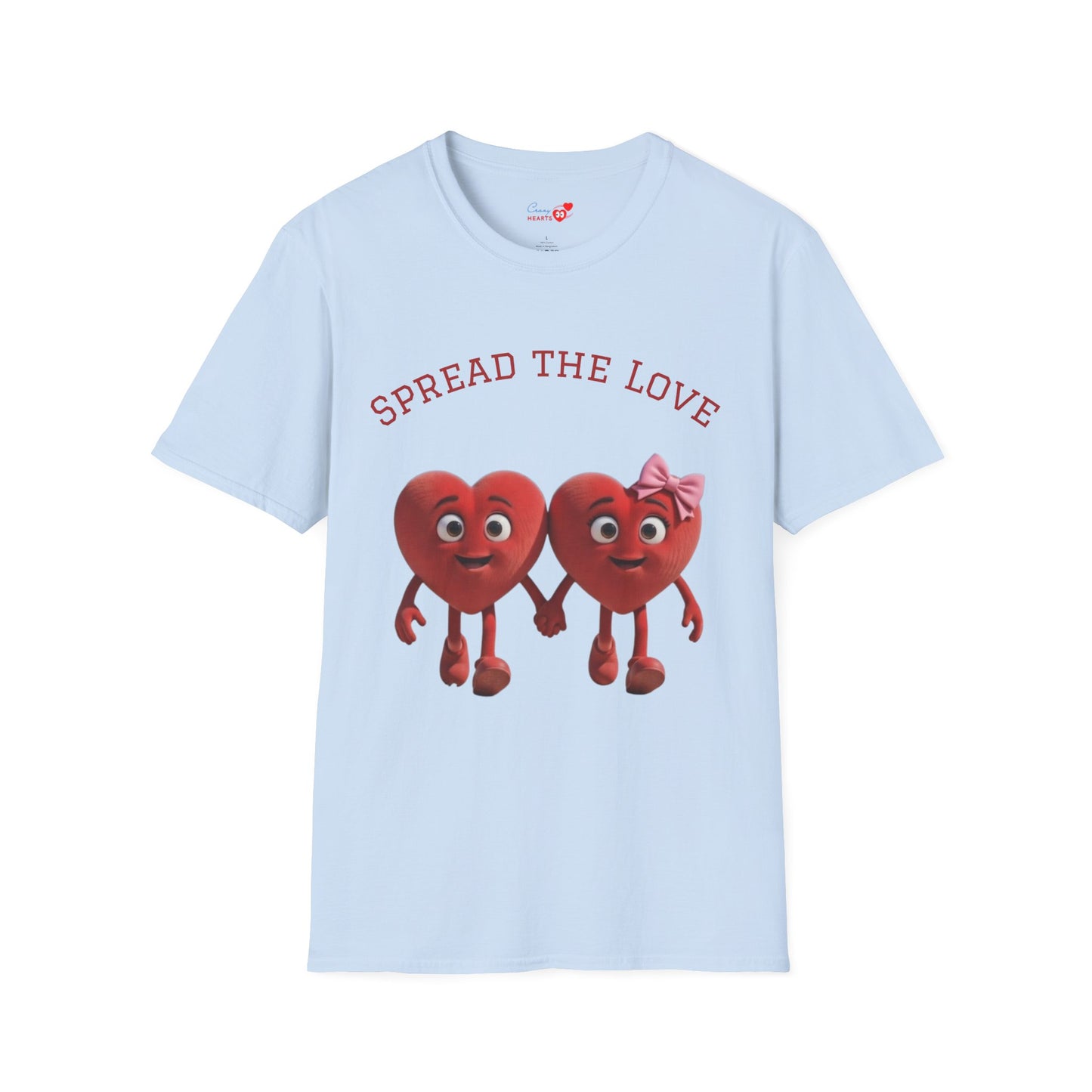 Spread The Love T-Shirt — Cute Heart Couple Graphic Tee for Valentine’s Day & Everyday