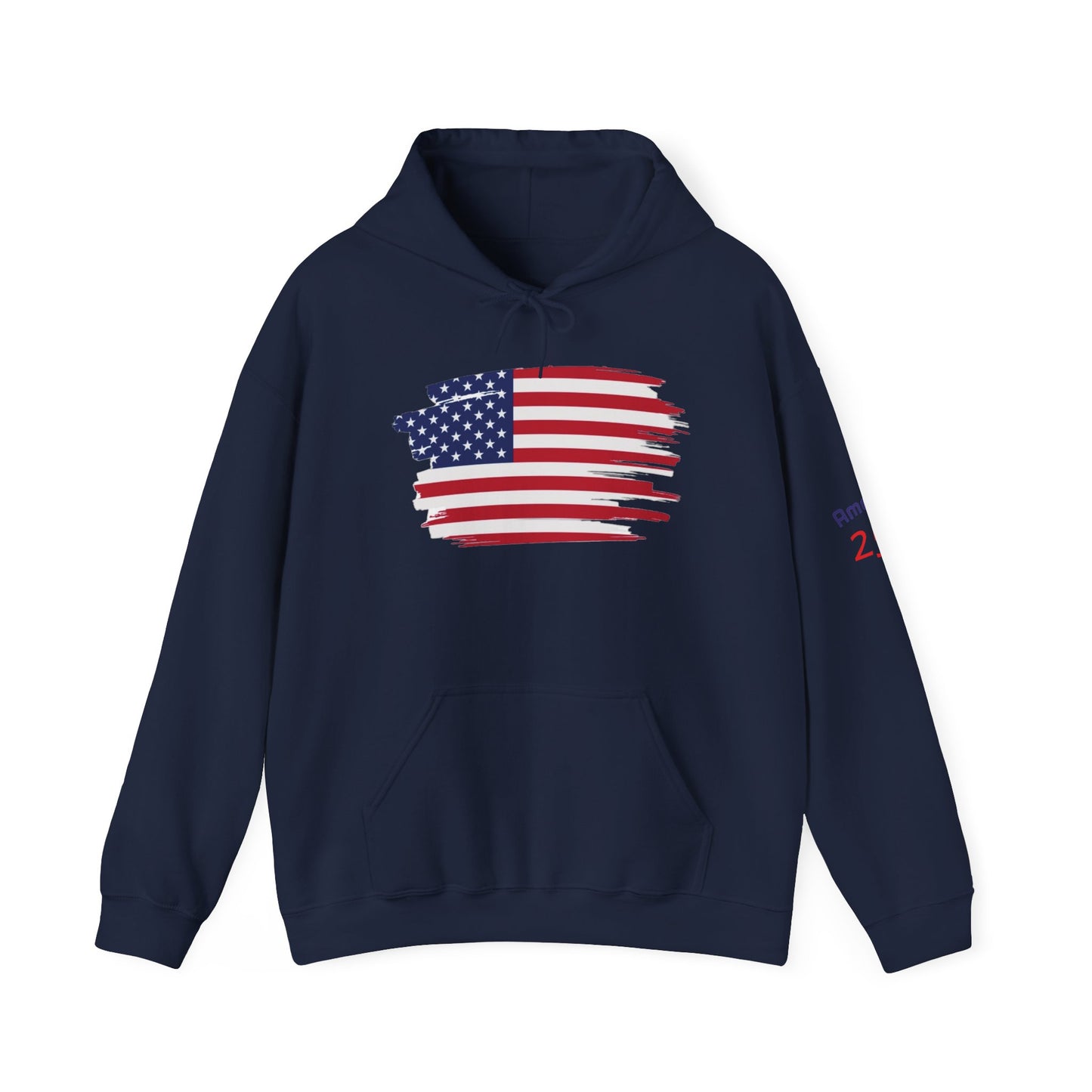 American Flag Brushstroke Hoodie — Patriotic USA Pullover (4th of July, Memorial Day)