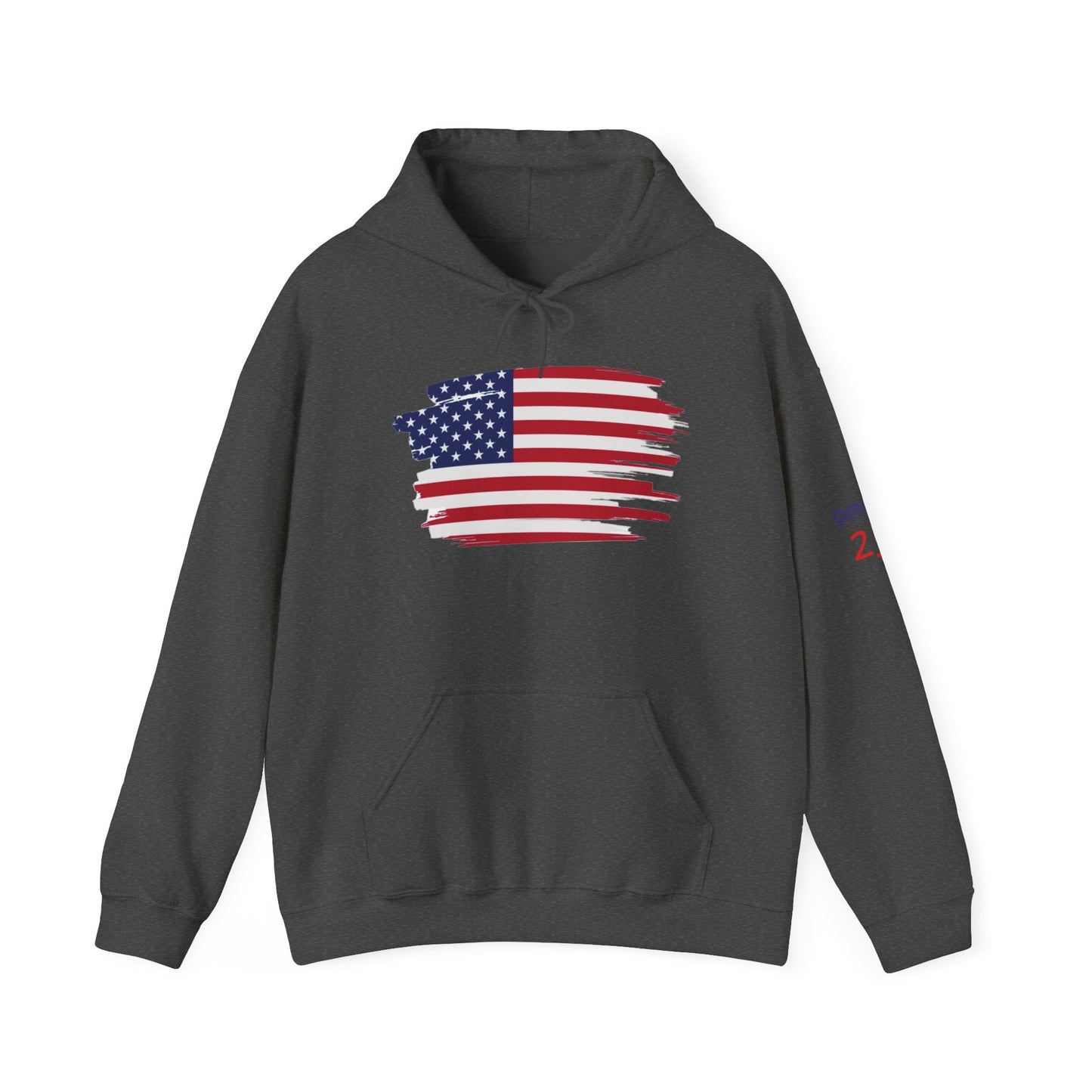 American Flag Brushstroke Hoodie — Patriotic USA Pullover (4th of July, Memorial Day)