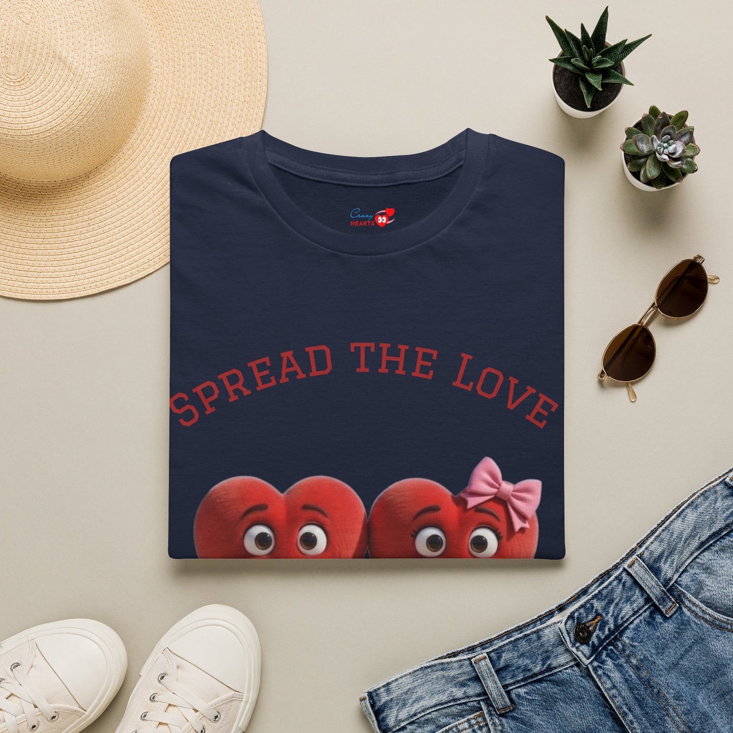 Spread The Love T-Shirt — Cute Heart Couple Graphic Tee for Valentine’s Day & Everyday