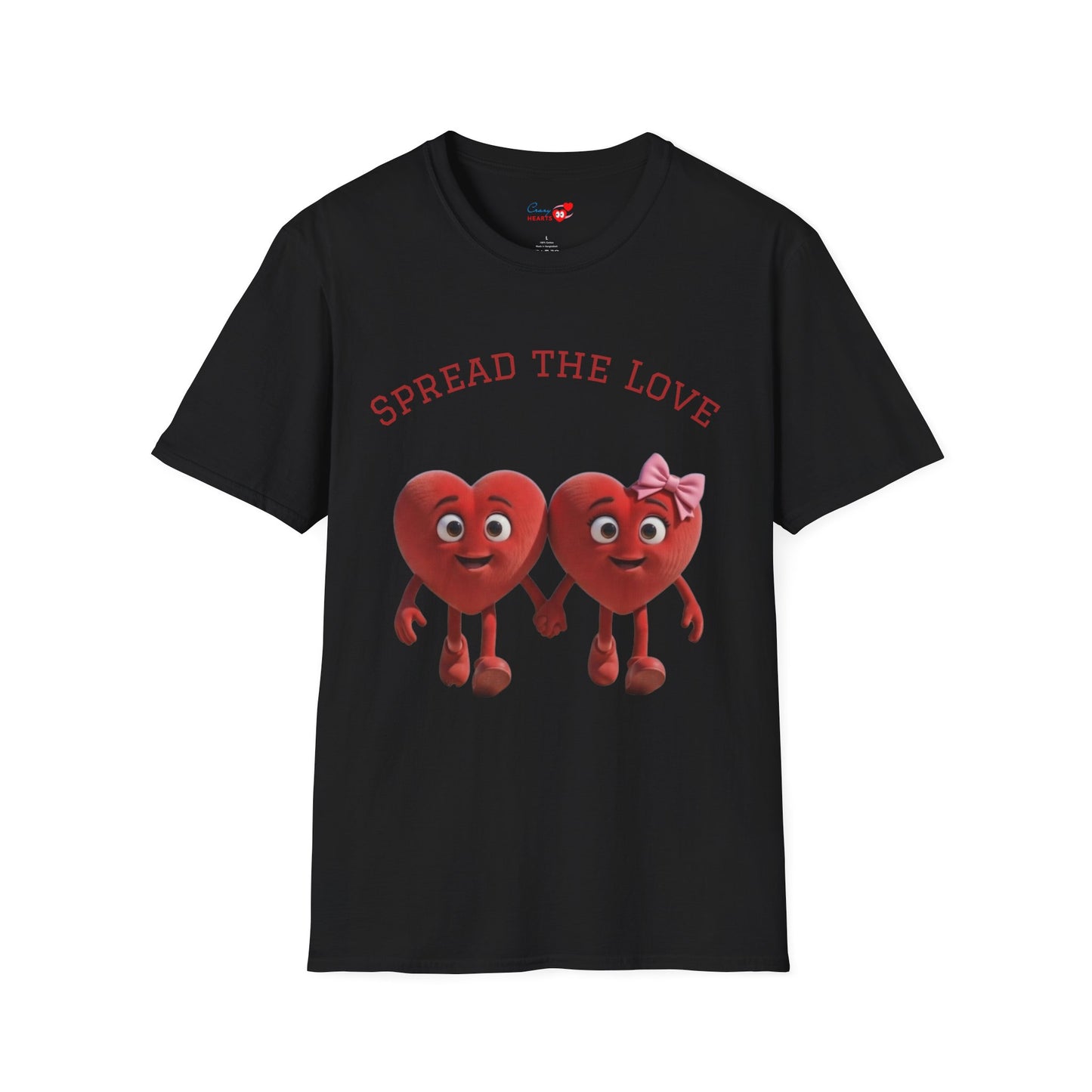 Spread The Love T-Shirt — Cute Heart Couple Graphic Tee for Valentine’s Day & Everyday