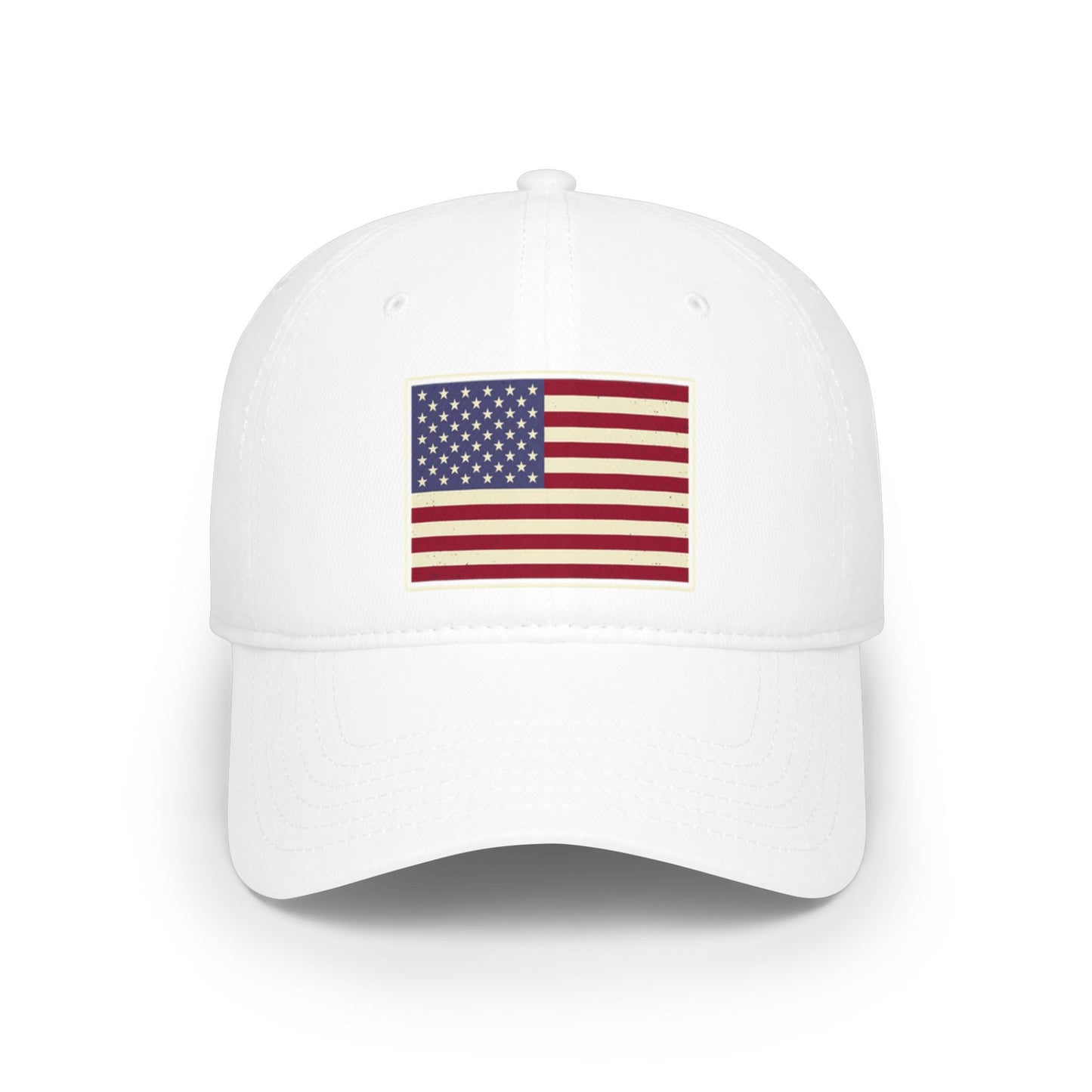 American Flag Low Profile Baseball Cap — Embroidered USA Stars & Stripes Hat