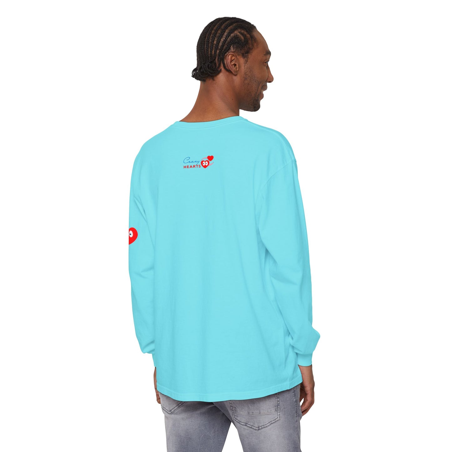 Grateful Long Sleeve T‑Shirt — Cozy Heart Graphic, Casual Gratitude Tee