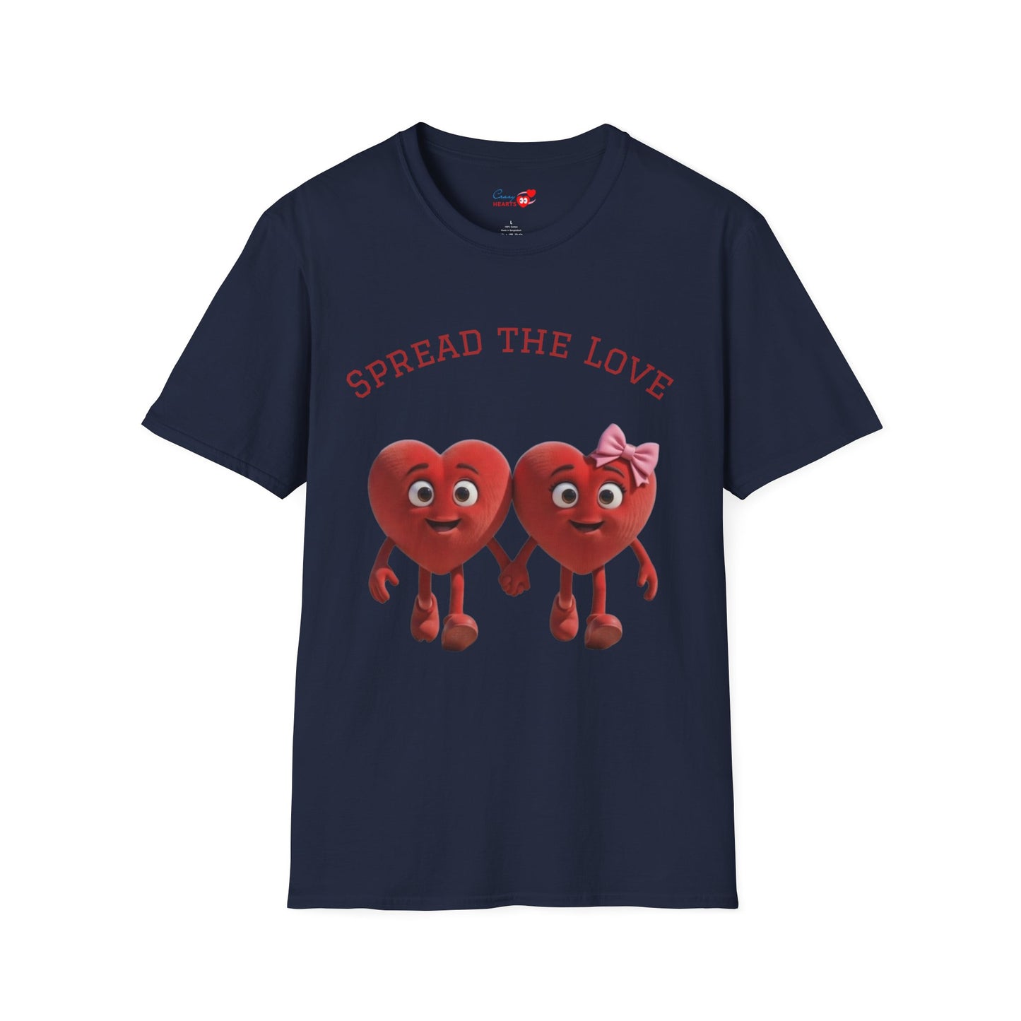 Spread The Love T-Shirt — Cute Heart Couple Graphic Tee for Valentine’s Day & Everyday