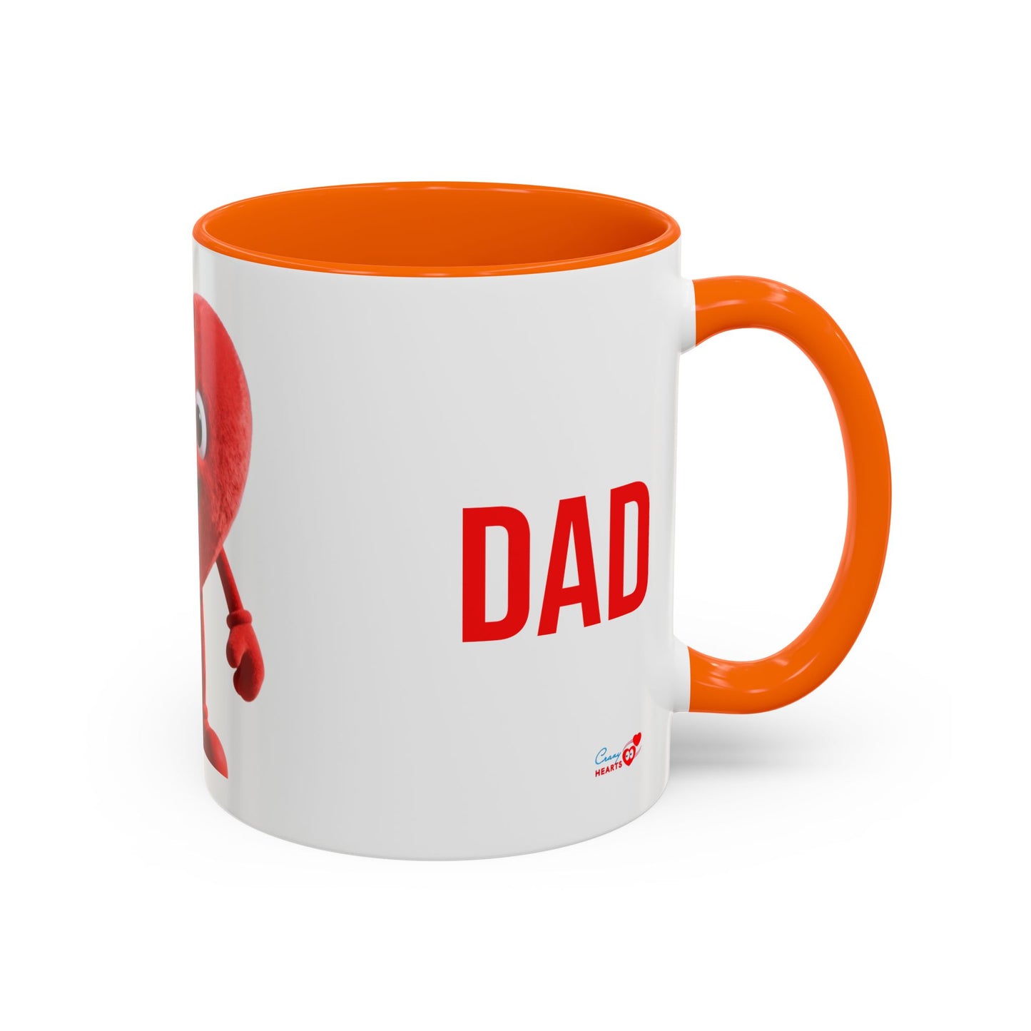 Dad Heart Character Accent Coffee Mug – Funny Valentine's Day Gift (11/15oz)