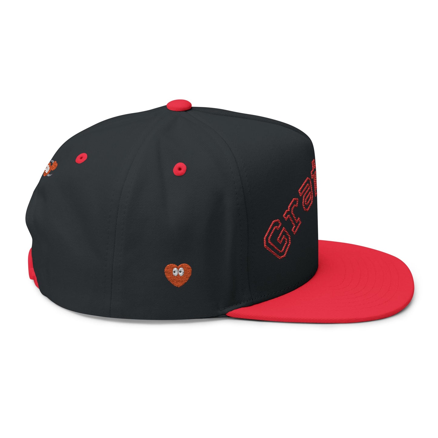 Grateful Embroidered Flat Bill Cap — Retro Script Snapback Hat