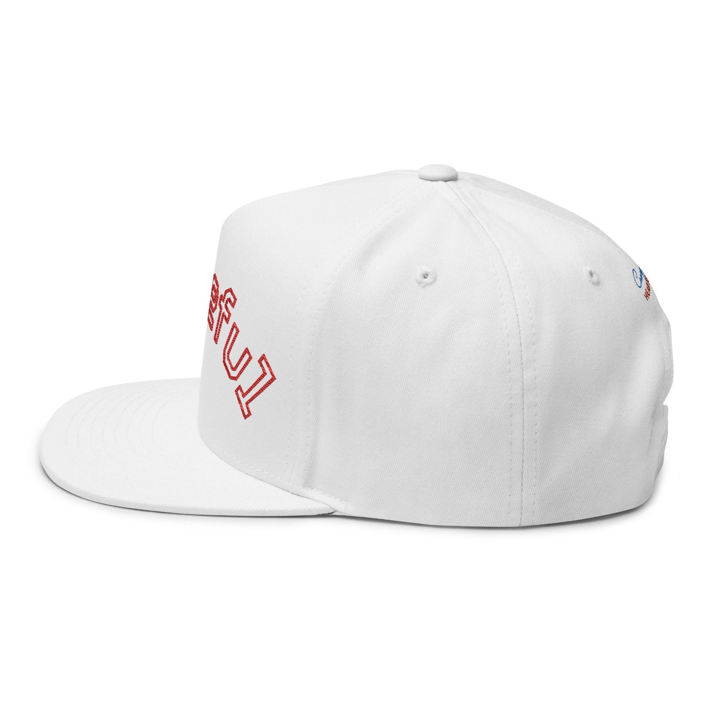 Grateful Embroidered Flat Bill Cap — Retro Script Snapback Hat