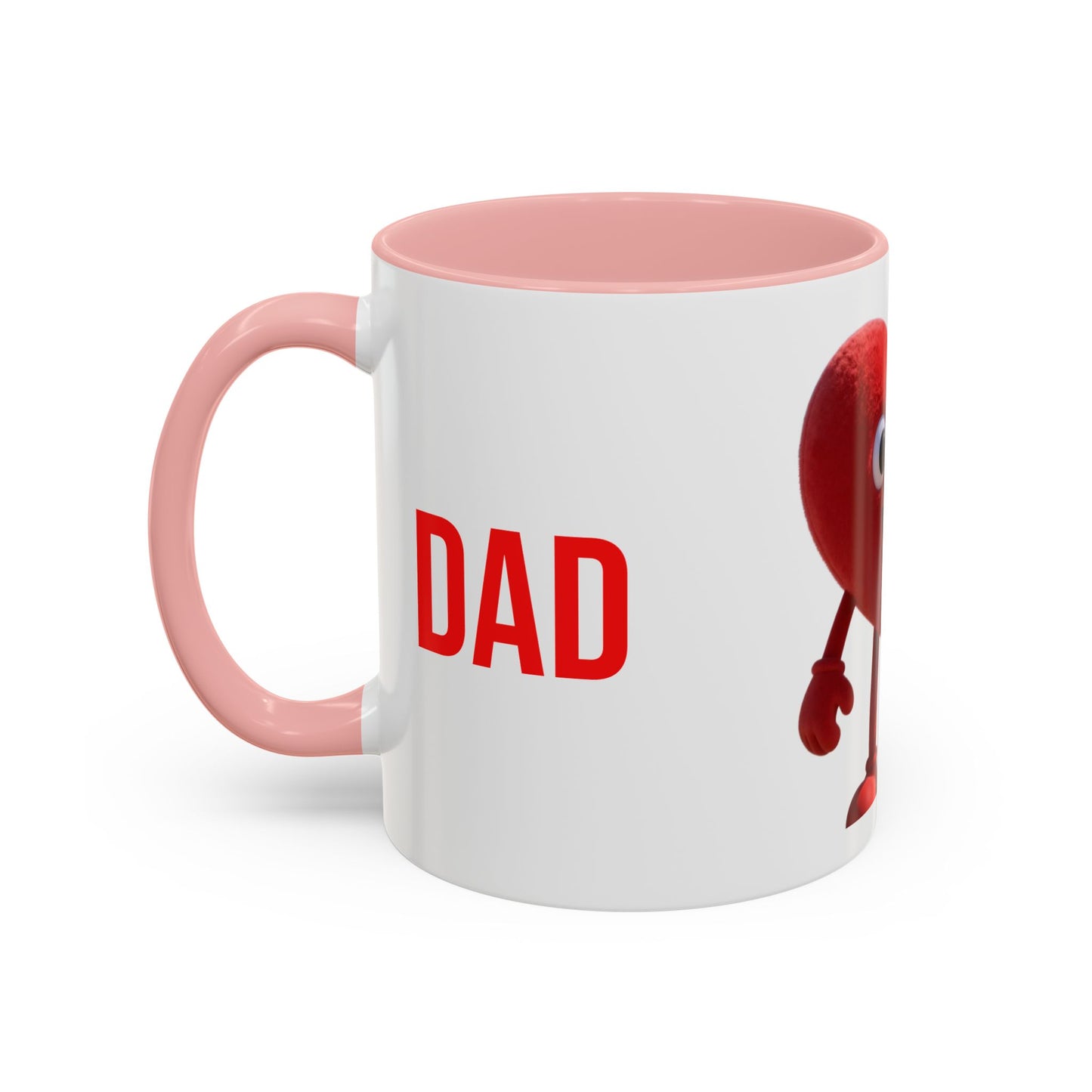 Dad Heart Character Accent Coffee Mug – Funny Valentine's Day Gift (11/15oz)