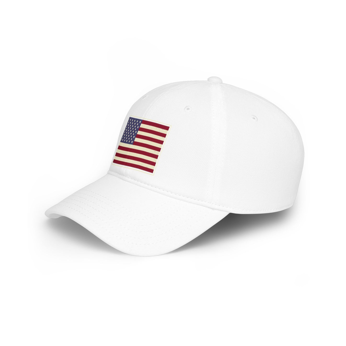 American Flag Low Profile Baseball Cap — Embroidered USA Stars & Stripes Hat