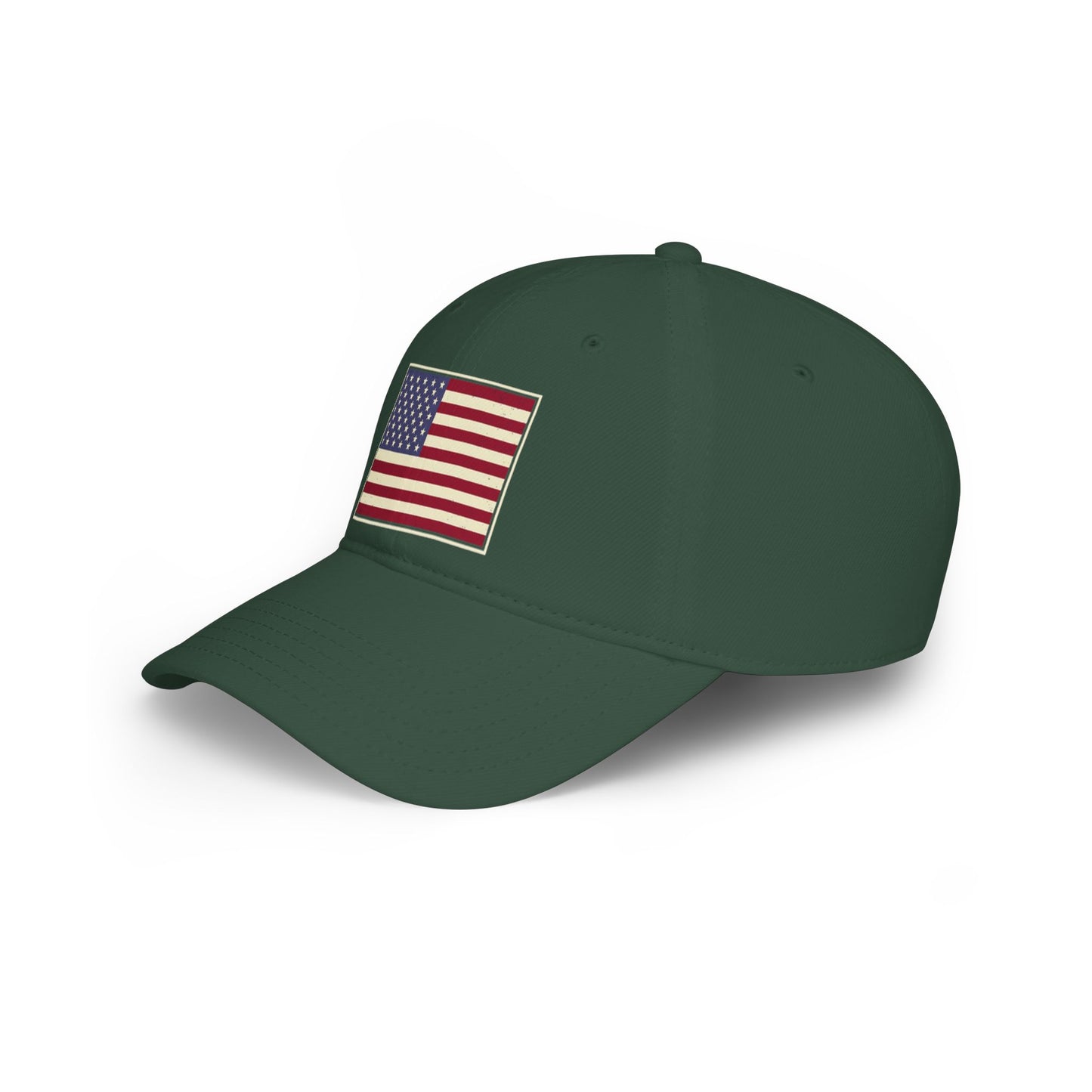 American Flag Low Profile Baseball Cap — Embroidered USA Stars & Stripes Hat