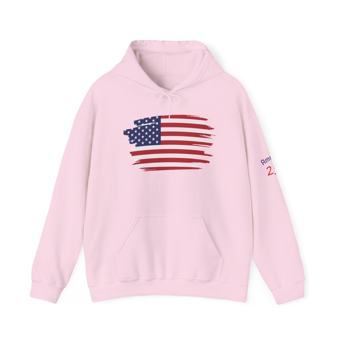 American Flag Brushstroke Hoodie — Patriotic USA Pullover (4th of July, Memorial Day)