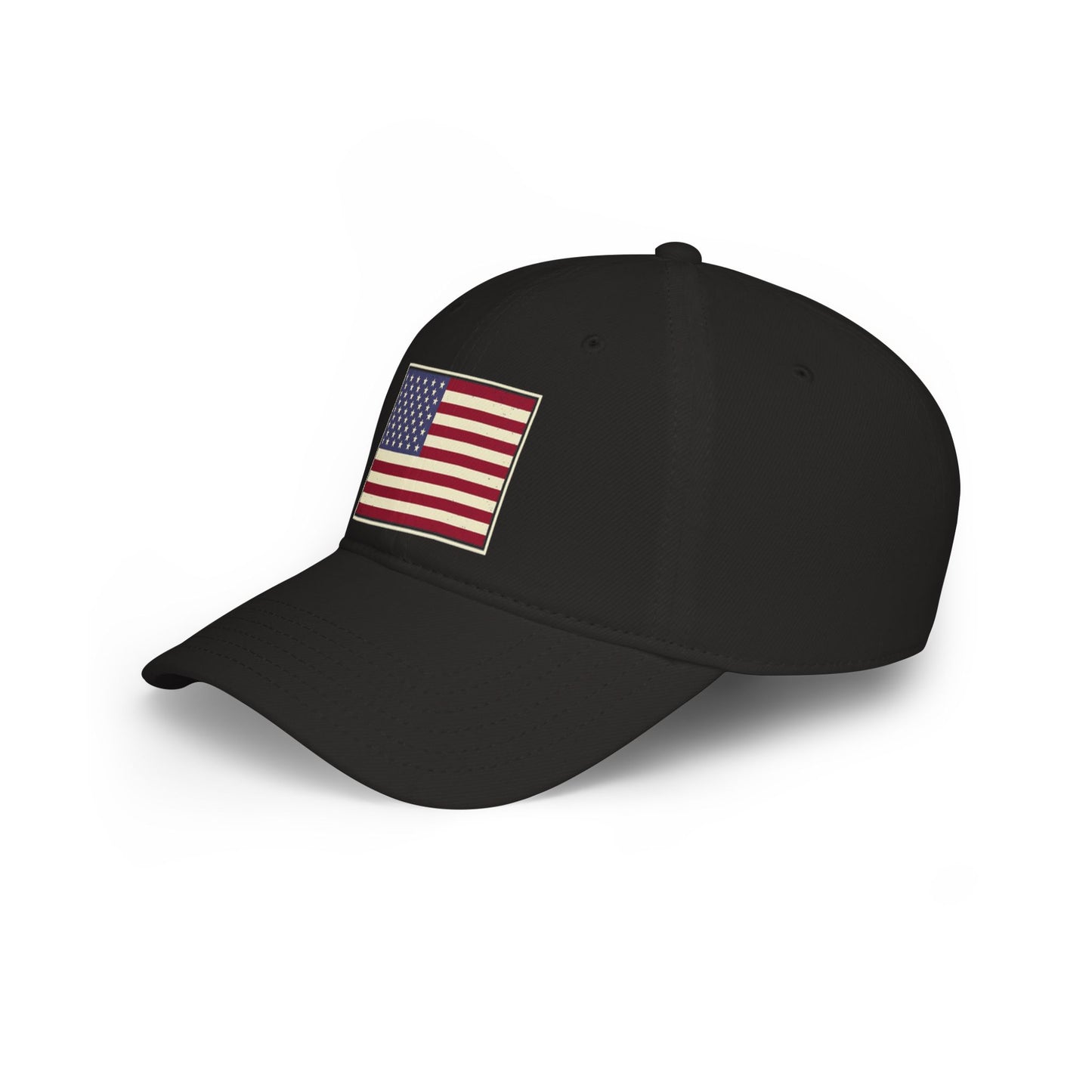 American Flag Low Profile Baseball Cap — Embroidered USA Stars & Stripes Hat