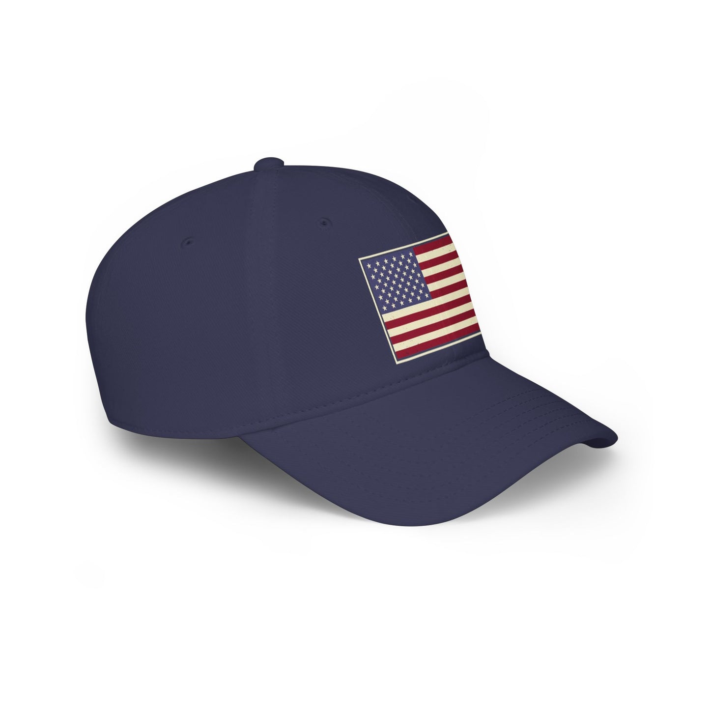 American Flag Low Profile Baseball Cap — Embroidered USA Stars & Stripes Hat