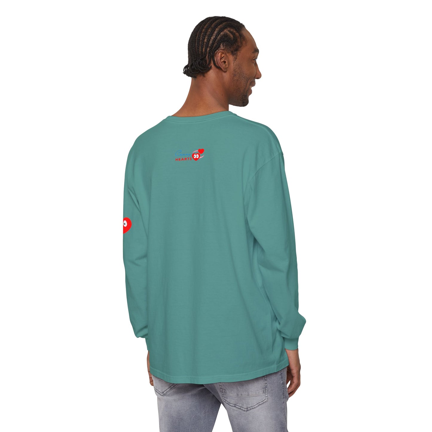 Grateful Long Sleeve T‑Shirt — Cozy Heart Graphic, Casual Gratitude Tee