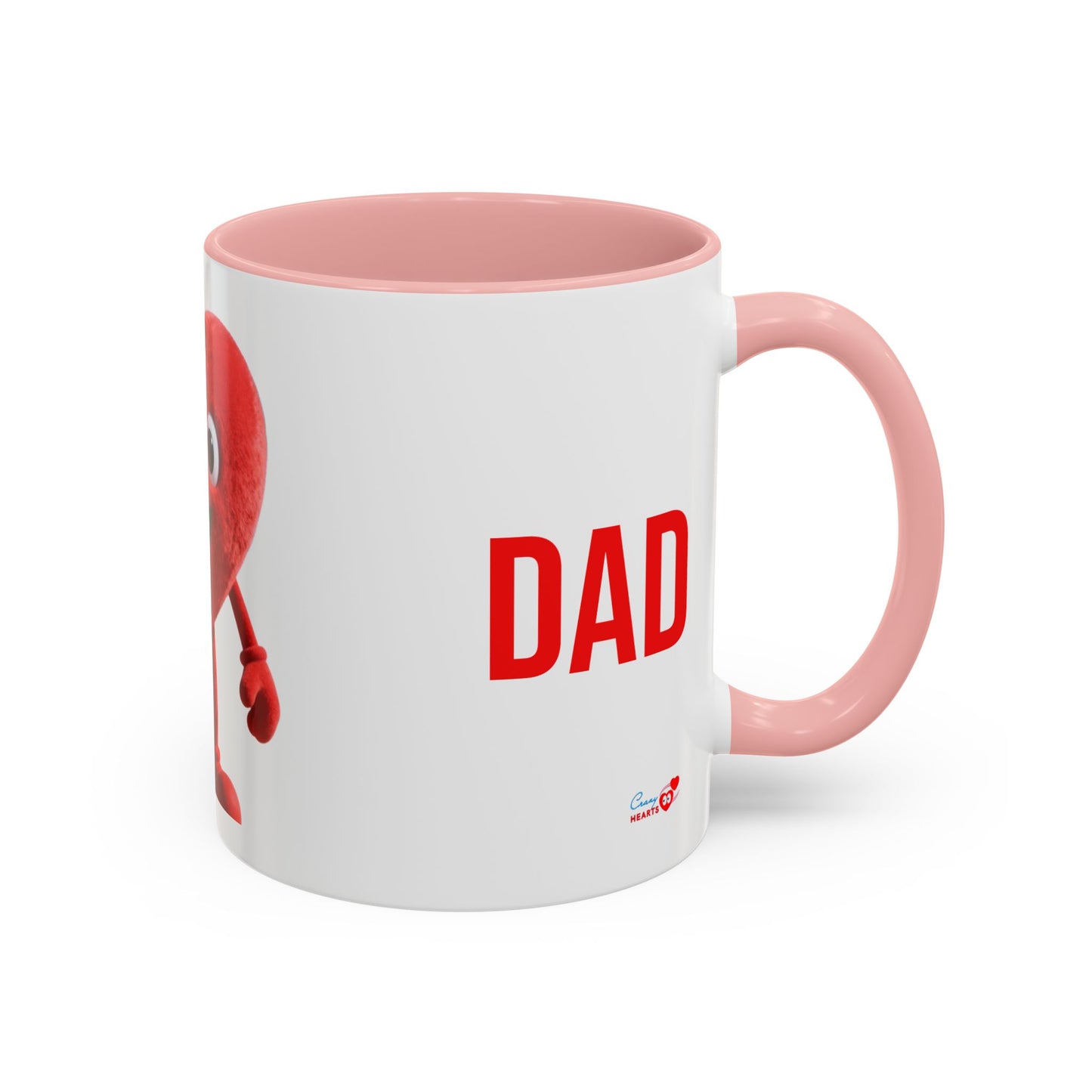 Dad Heart Character Accent Coffee Mug – Funny Valentine's Day Gift (11/15oz)