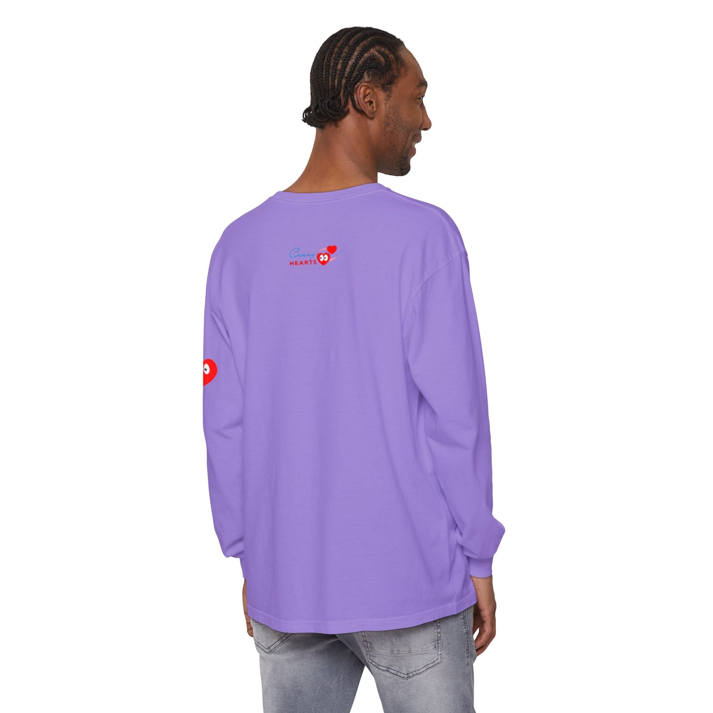 Grateful Long Sleeve T‑Shirt — Cozy Heart Graphic, Casual Gratitude Tee