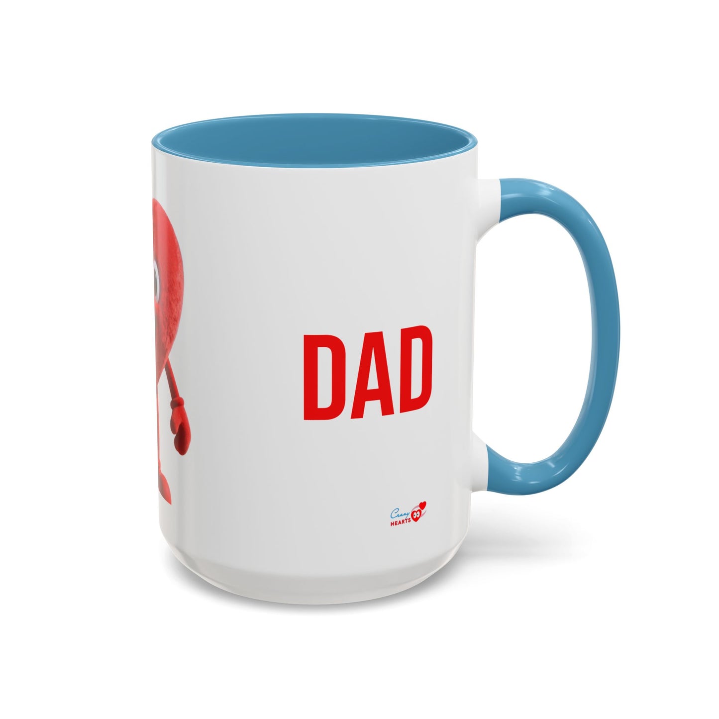 Dad Heart Character Accent Coffee Mug – Funny Valentine's Day Gift (11/15oz)