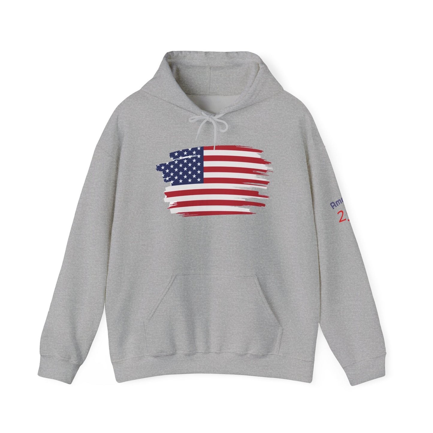American Flag Brushstroke Hoodie — Patriotic USA Pullover (4th of July, Memorial Day)