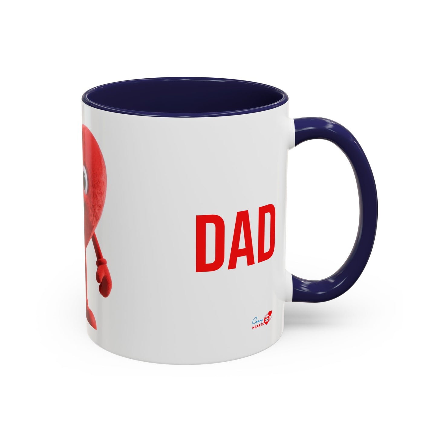 Dad Heart Character Accent Coffee Mug – Funny Valentine's Day Gift (11/15oz)