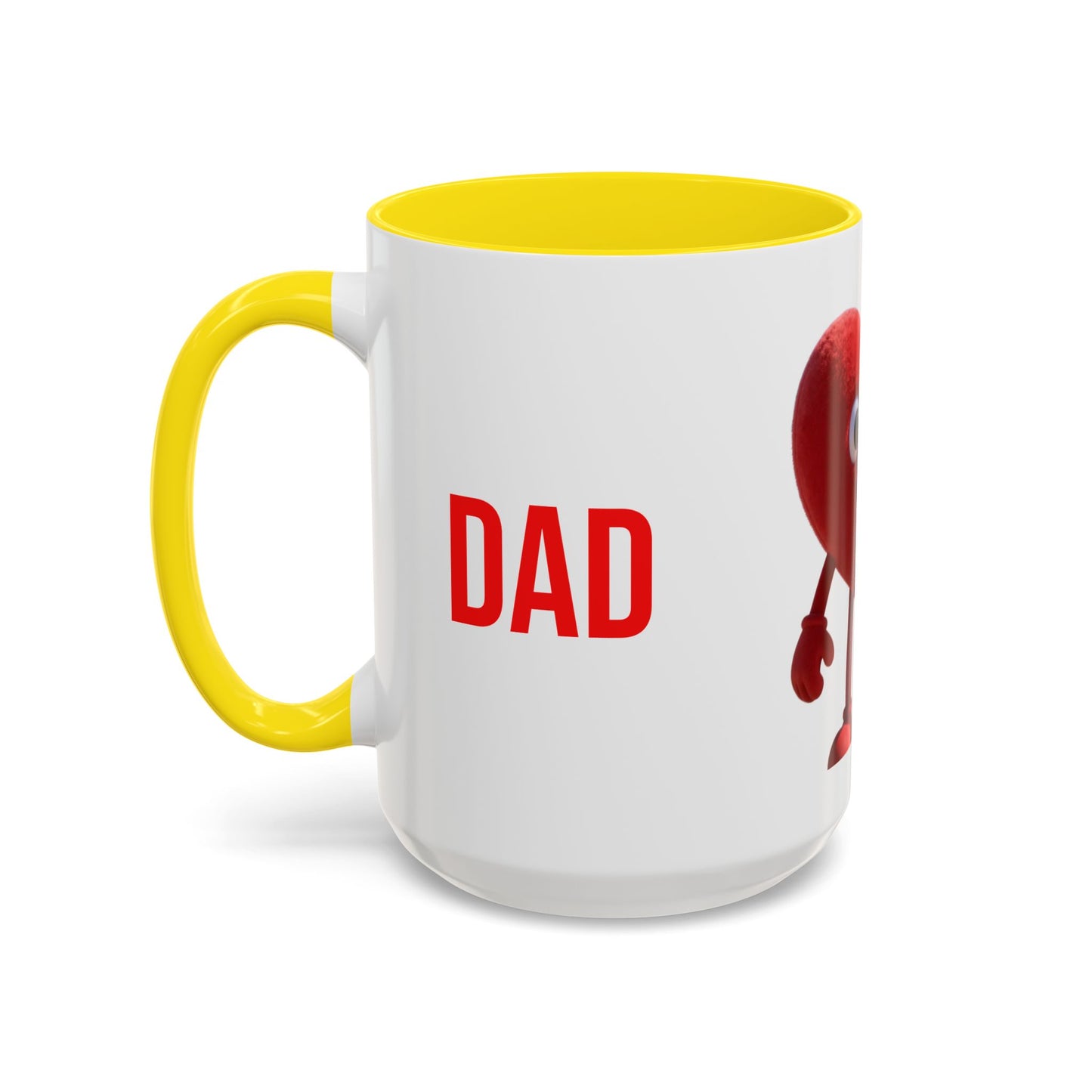 Dad Heart Character Accent Coffee Mug – Funny Valentine's Day Gift (11/15oz)