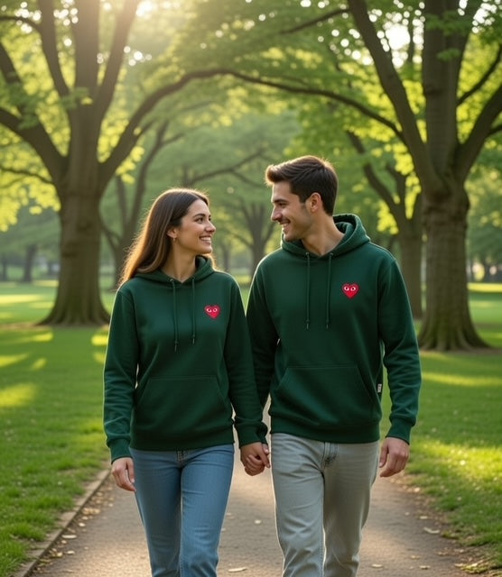 embroidered heart hoodie streetwear, crazy hearts embroidered hoodie front back, crazy hearts embroidered hoodie front back
