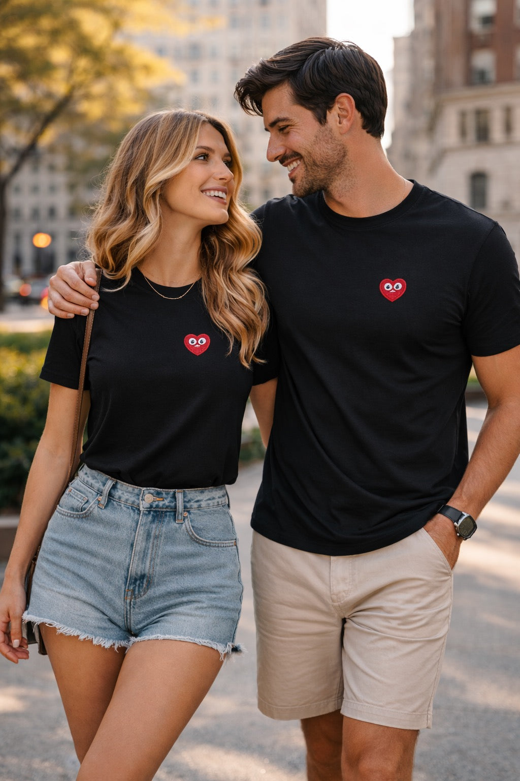 Embroidered Heart Eyes T-Shirt – Premium Cotton Tee