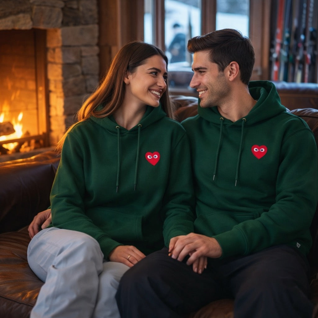 streetwear hoodie spread the love, crazy hearts embroidered hoodie front back, embroidered heart hoodie streetwear
