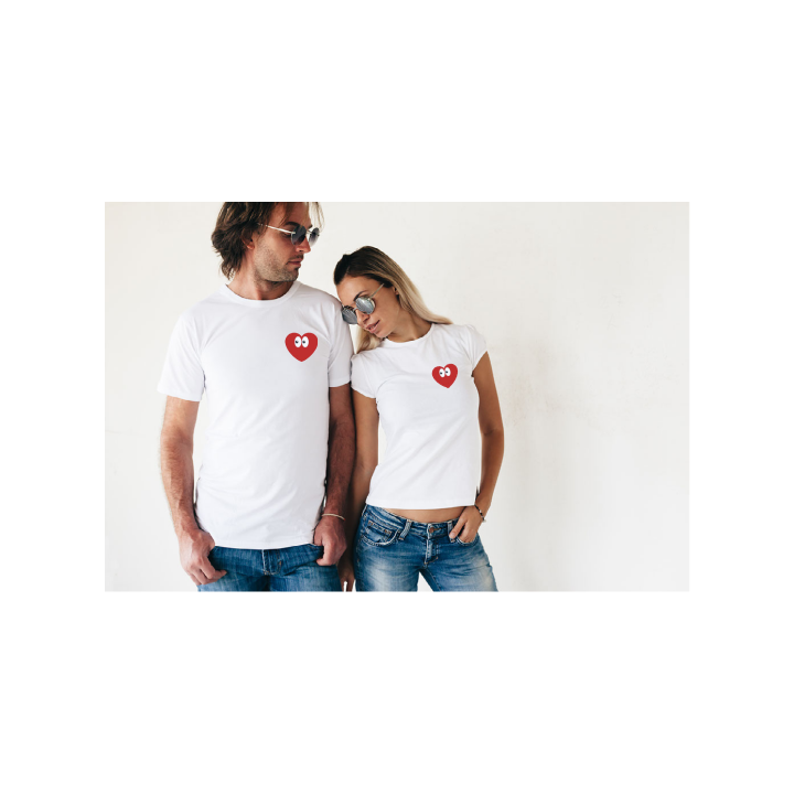 Embroidered Heart Eyes T-Shirt – Premium Cotton Tee