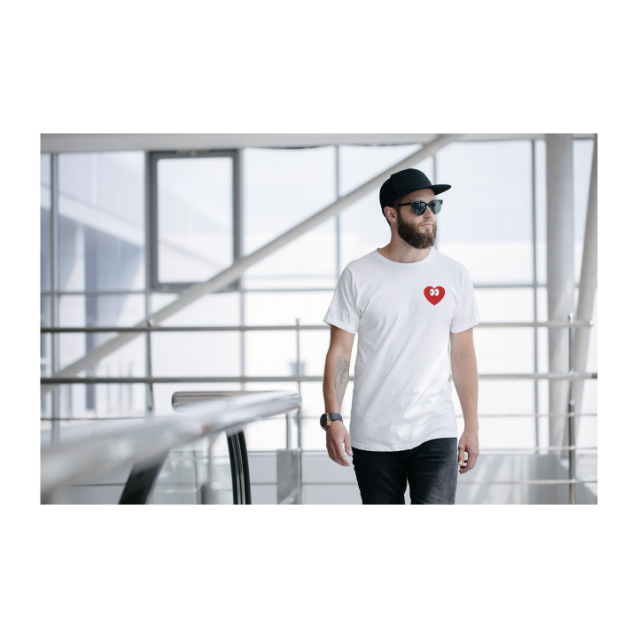 Embroidered Heart Eyes T-Shirt – Premium Cotton Tee