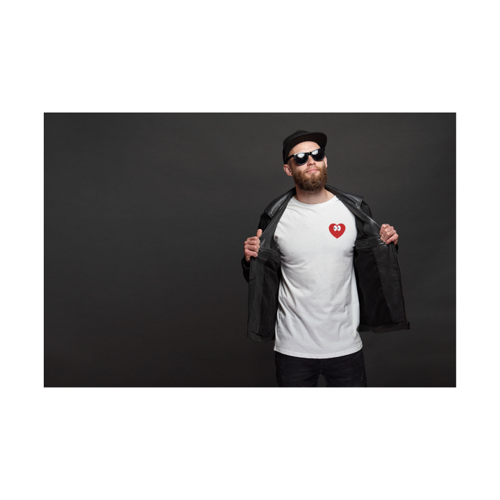 Embroidered Heart Eyes T-Shirt – Premium Cotton Tee