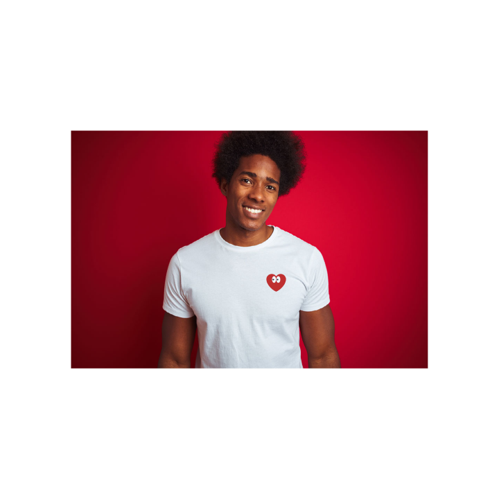 Embroidered Heart Eyes T-Shirt – Premium Cotton Tee