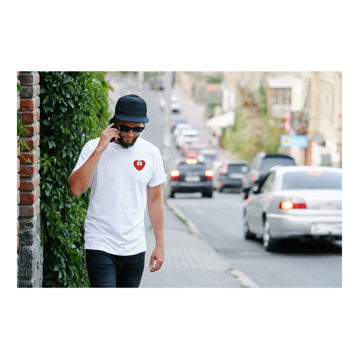 Embroidered Heart Eyes T-Shirt – Premium Cotton Tee