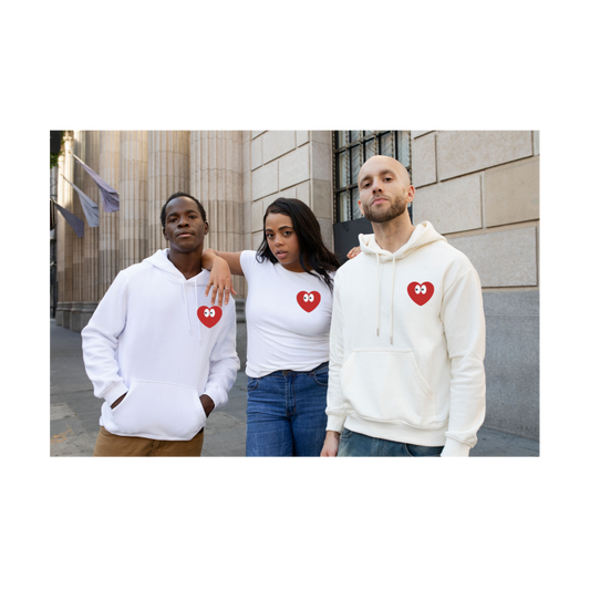 Embroidered Heart Hoodie | Crazy Hearts USA